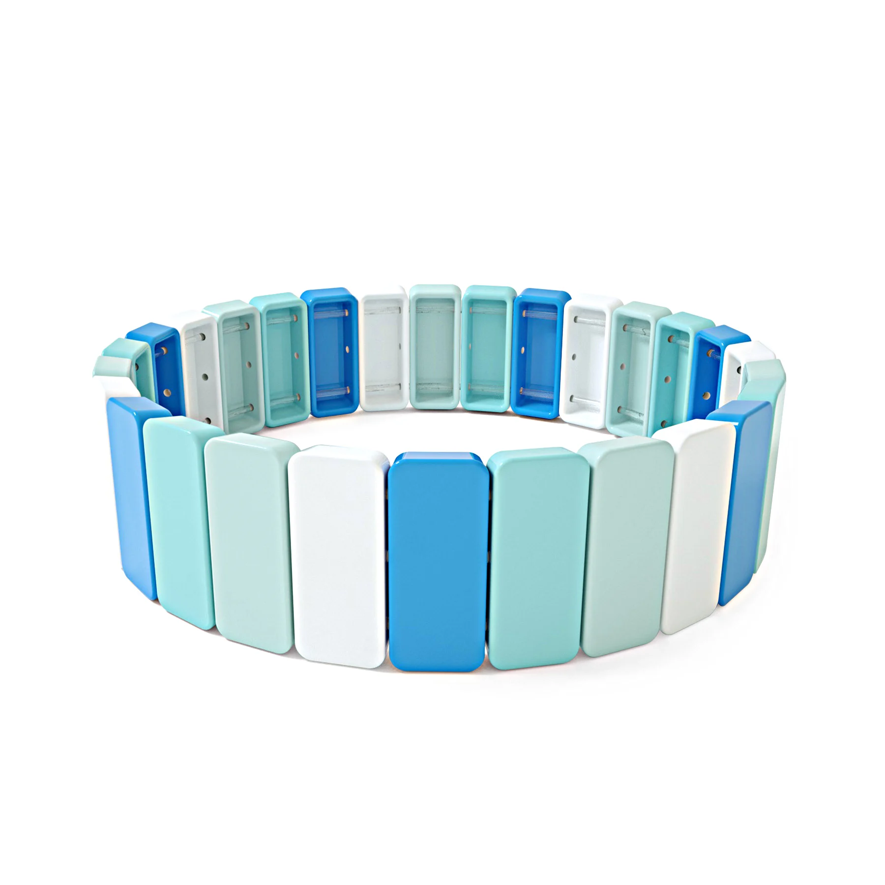 Синий квадратный Тила плитка браслет эмаль бисерный браслет штабелирование Colorblock Радуга Браслет армейская бомба лучшие друзья подарок для мамы