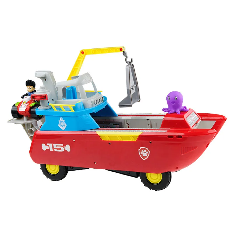 

Paw Patrol Dog Marine Rescue Boat Various Roles Puppy Vehicle Anime Kids Toys With Music Patrulla Canina Action Figure Gifts