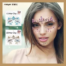 Стиль, ручка татуировка на кристаллах, тату, музыкальный фестиваль, вечерние, модные, красивые, алмазные, для лица, пастеры, сделай сам, экологически чистые