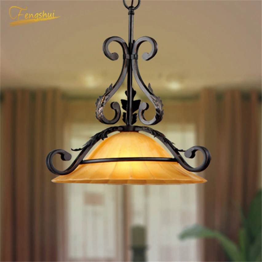 

Nordic Creative Restaurant Lighting Retro Loft Industrial Single-head Glass Coffee Bar Lamp Glass Chandeliers Lighting Fixtures