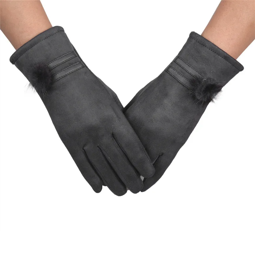 Женские зимние перчатки с сенсорным экраном Осенние теплые перчатки рукавицы Лыжный ветрозащитный перчатки для вождения Luvas Guantes Handschoenen - Цвет: Grey