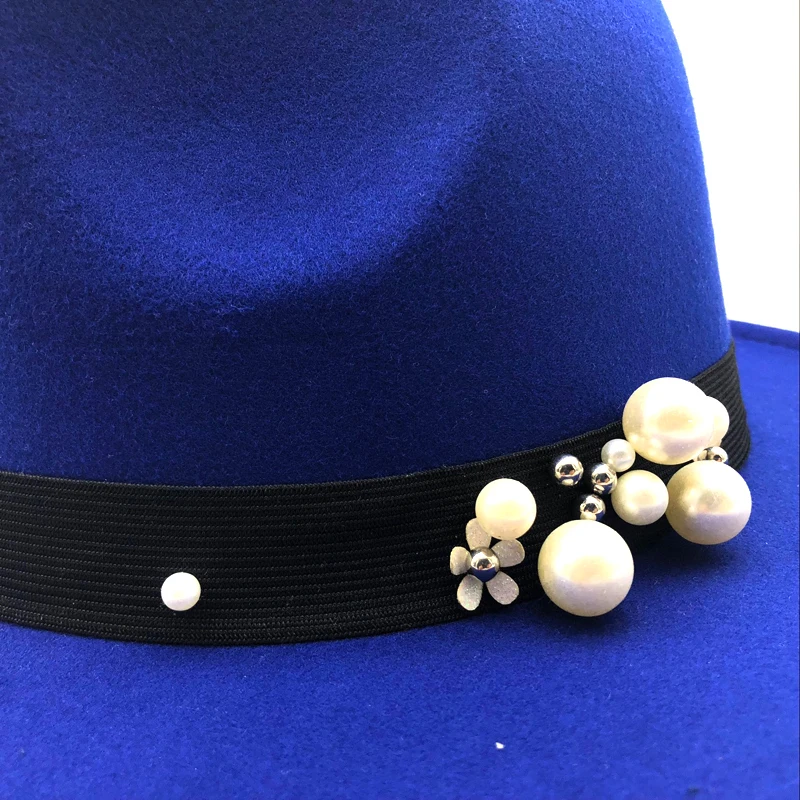 Жемчуг мягкая фетровая шляпа с широкими полями Для мужчин Для женщин Винтаж джазовые шляпы Мода Звезды шерсть фетровая шляпа унисекс черный войлочный котелок fedora chapeu