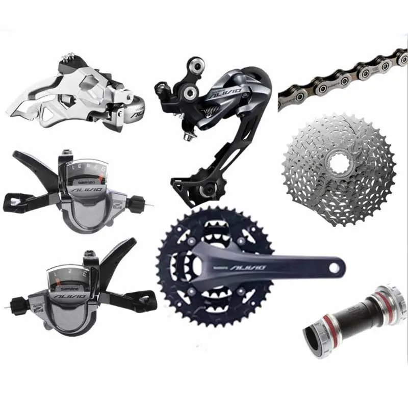 SHIMANO ALIVIO M4050 MTB горный велосипед сдвиг привода комплект коленчатого вала Звездочка 3X9 27 скорость Запчасти для велосипеда аксессуары переключатель комплект - Цвет: M4060
