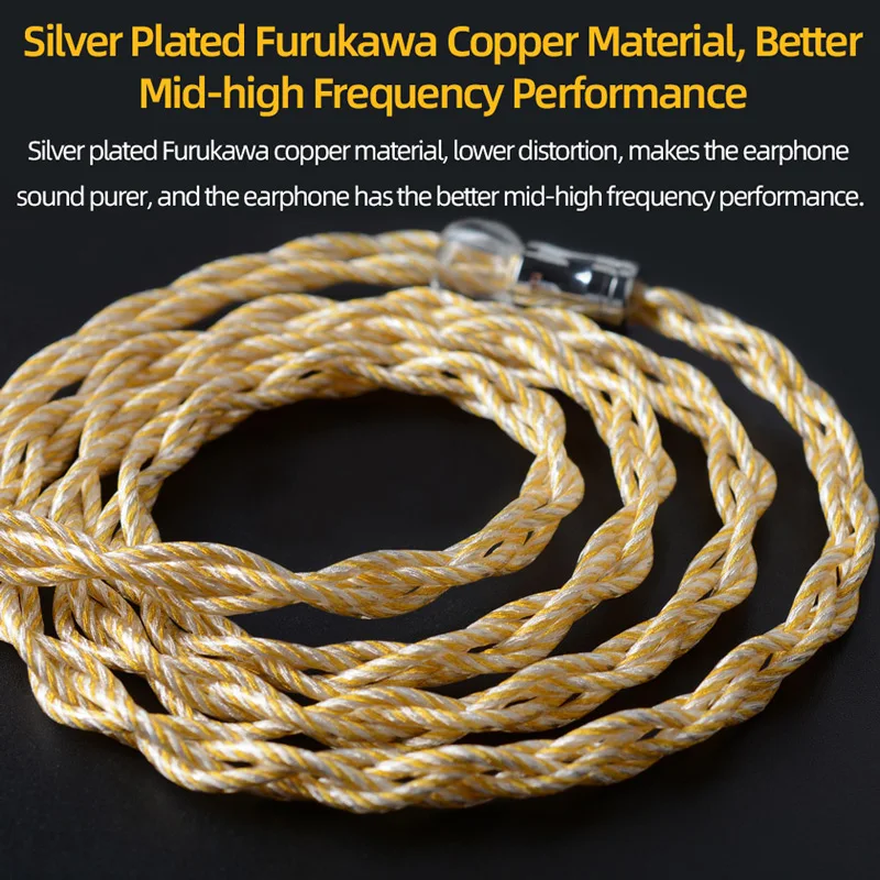 NICEHCK GoldenFall 4 Core Silver Plated Furukawa