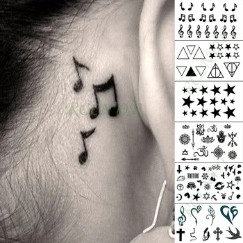 

Waterproof Temporary Tattoo Sticker musical sign star geometry pattern small tatoo fake tatto flash tattoos for kid men women
