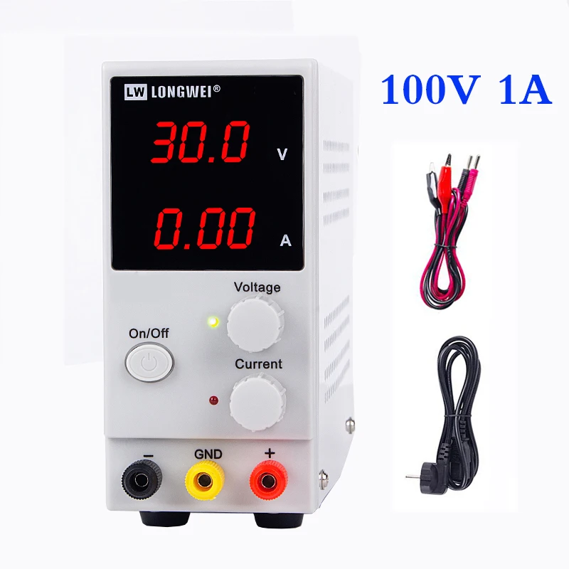 100V 1A мини Регулируемый Цифровой DC Питание лаборатории коммутации Питание 110 v-220 v портативных ПК телефон ремонт паяльная тестер