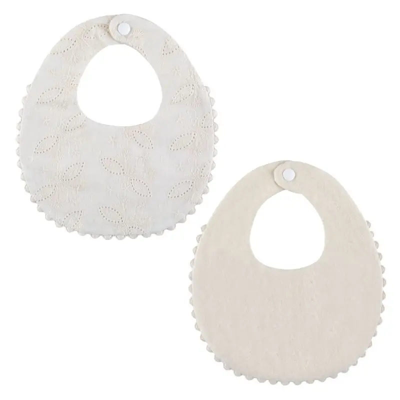 Baby Girls Bibs Newborn Embroidery Floral Princess Cotton Bandana Bibs Feeding Saliva Towel 2