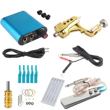 Дешевый полный комплект татуировок для начинающих машина профессиональная роторная боди-арт тату-пистолет набор блок питания коробка с рукояткой советы питания