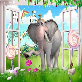 

Custom large mural 3D wallpaper Children's Paradise Fantasy Cartoon Elephant bedroom mural TV back wall decor deep 5D embossed