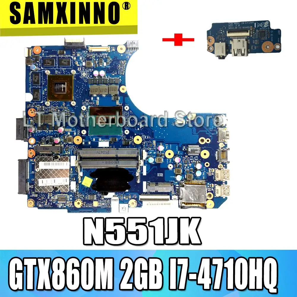 Отправить+ G551JM материнская плата i7-4710HQ 2 Гб GTX860M для ASUS N551J N551JK N551JM G551 G551JM Материнская плата ноутбука G551JM материнская плата