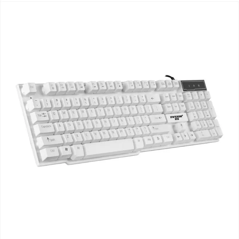 Белый Wired Gaming Keyboard Glowing Backlit Color Change Laptop 104 Keycap Plug and Play Waterproof Computer Computer Desktop Keyboard - Цвет: Белый