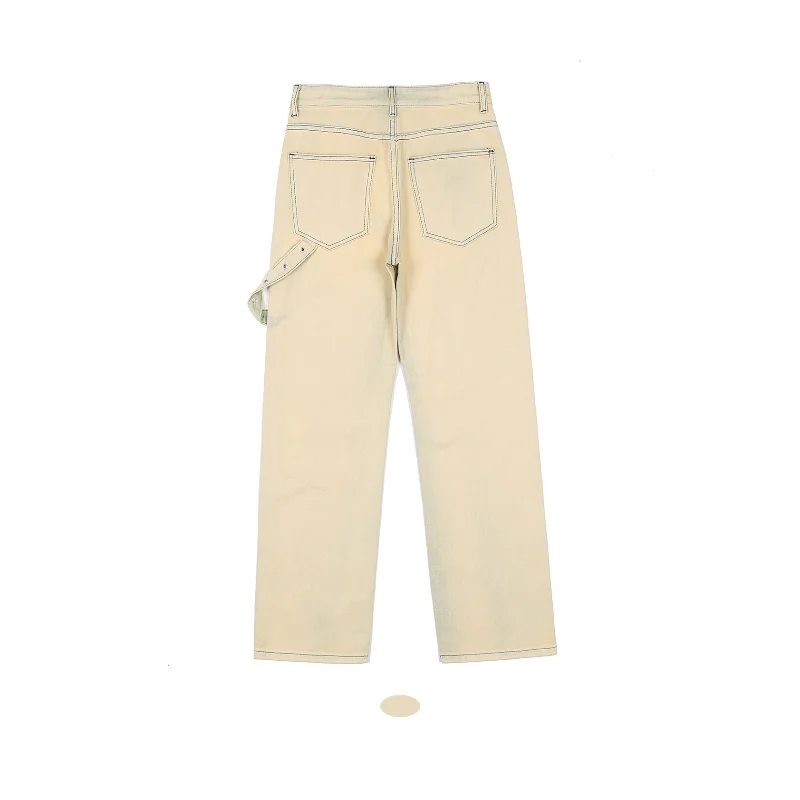Men Ripped Jeans High Street Baggy Print Straight Pants Streetwear Casual Harajuku Oversize Denim Trousers Male Fashion Clothes 2