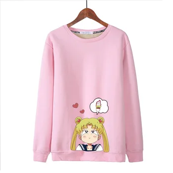 

Women Sweatshirt Hoodie Korean Harajuku Patchwork Wool Pullover Sweatshirts Women Fashion Hooded Black