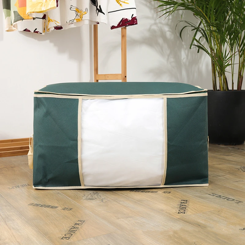 Horizontal/Vertical Style Non-Woven Foldable Storage Bags Toys Pillow Organizer Waterproof Dustproof Travel Finishing Case Organ 4