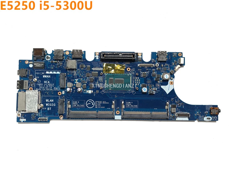 CN-07WRRW 07WRRW For DELL Latitude E5250 i5-5300U Laptop Motherboard LA-A891P SR23X DDR3 Notebook Mainboard 100% working best motherboard for video editing