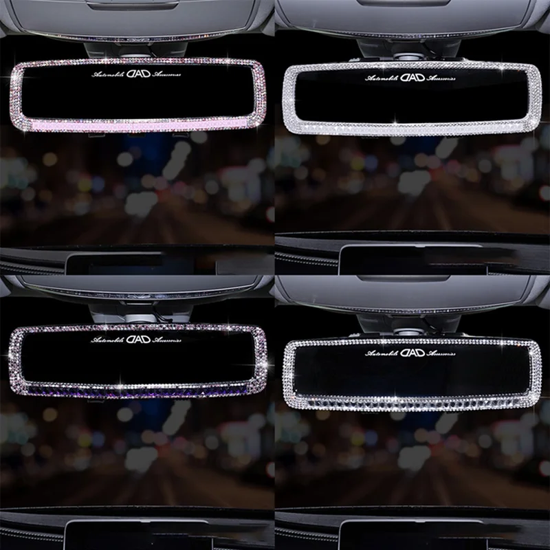 Универсальный Автомобильный интерьер зеркало заднего вида Украшение горный хрусталь кристалл зеркало заднего вида крышка авто аксессуары подходит для девочек женщин