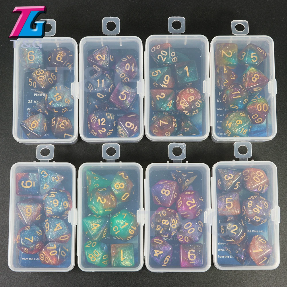 Cosmic Galaxy Concept Dice 7 шт. с сумкой/коробкой для ролевых игр аксессуары стола 8 тем