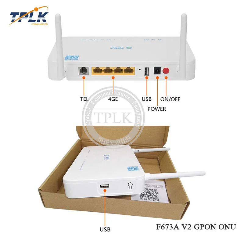 F673A V2 GPON ONU ONT с 4GE + 1Tel USB 2 4 GWifi китайским мобильным логотипом класса B той же функции