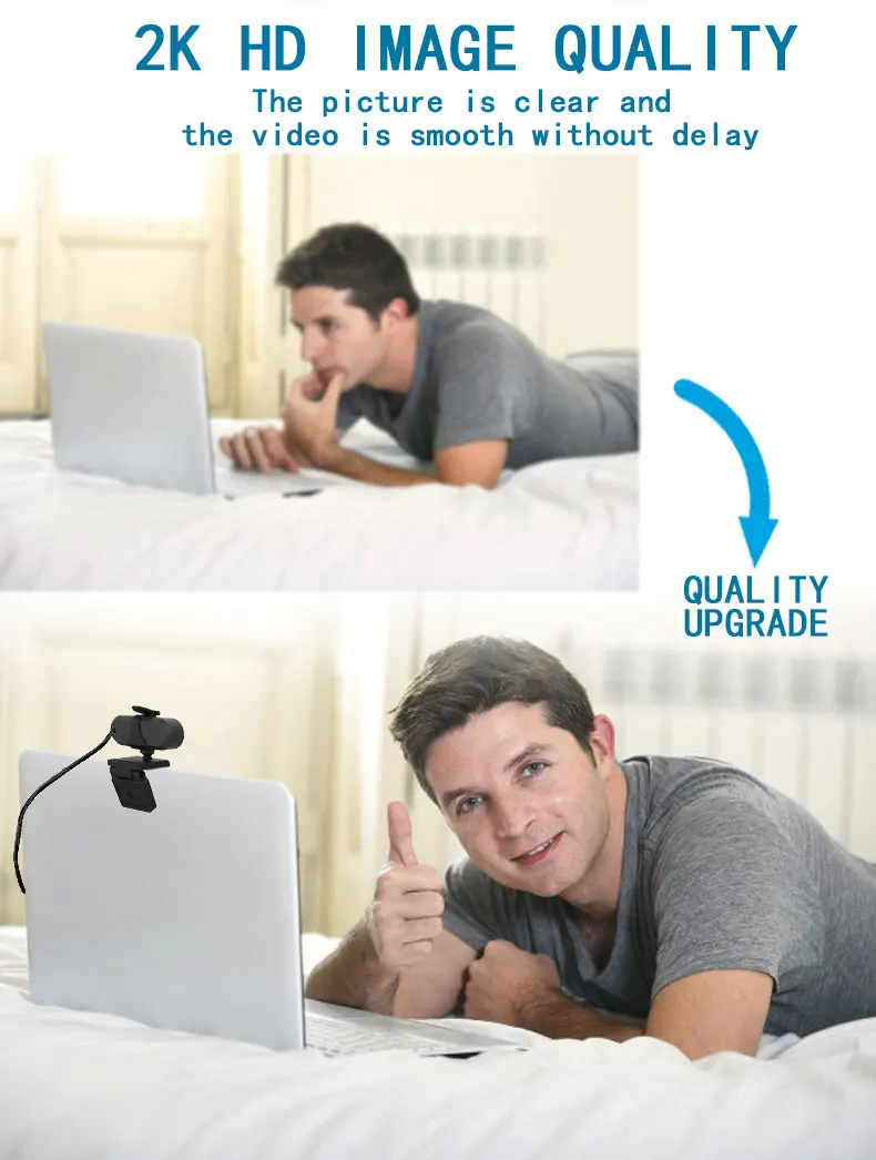 Webcam para Computador Web com Microfone Webcam Completo Câmera Usb Plug Vídeo Portátil Mac Desktop Youtube Skype Mini 2k hd 2 High Quality Computador e Escritório