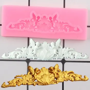 

3D Craft Angel Baby Silicone Molds Relief Cake Border Fondant DIY Cake Decorating Tools Candy Clay Chocolate Gumpaste Moulds