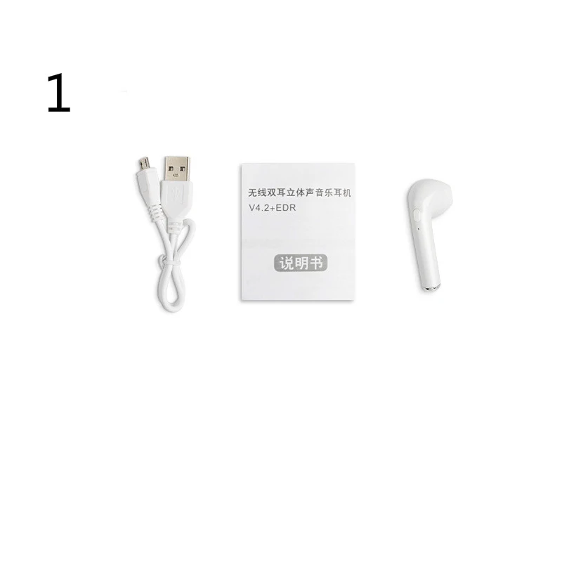 1 I7 Bluetooth 4,2, наушники TWS, спортивные мини-наушники в коробке, наушники с громкой связью, беспроводные наушники, Bluetooth наушники, стерео наушники с - Цвет: 1