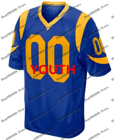 Youth Custom Aaron Donald Todd Gurley II Jared Goff Light Blue/Yellow Jersey