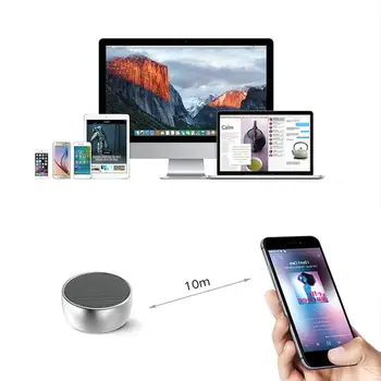 

Mini Aluminium Alloy Wireless Speaker With Cable Support TF Card/AUX Input Built-in Microphone