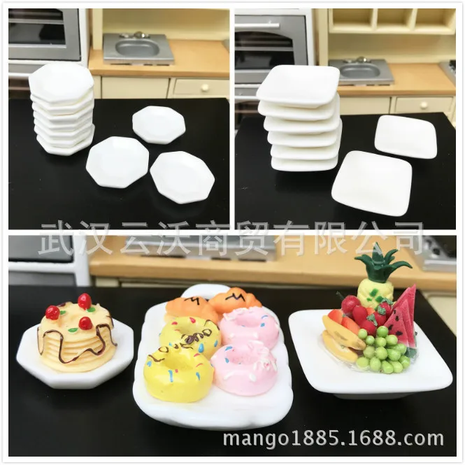 

1: 12 Dollhouse Dollhouse Mini Model Restaurant Candy Toy Accessories DIY Plate Plates Tray Tableware ~