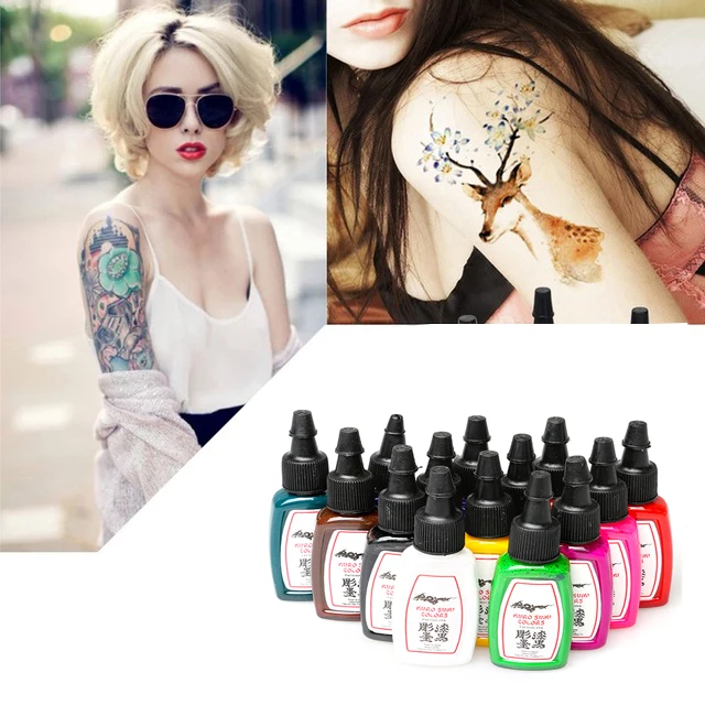

14 Colors High Quality Tattoo Ink 14 Pieces/set Of Permanent Tattoo Paint Body Painting Makeup Ink Beauty Tools/ Equipment