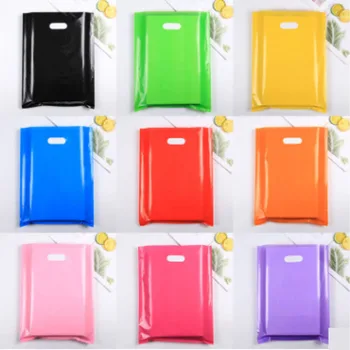 

50pcs Personalized logo plastic bag printing logo for shopping bag plastic shopping bag with handle 12c thick