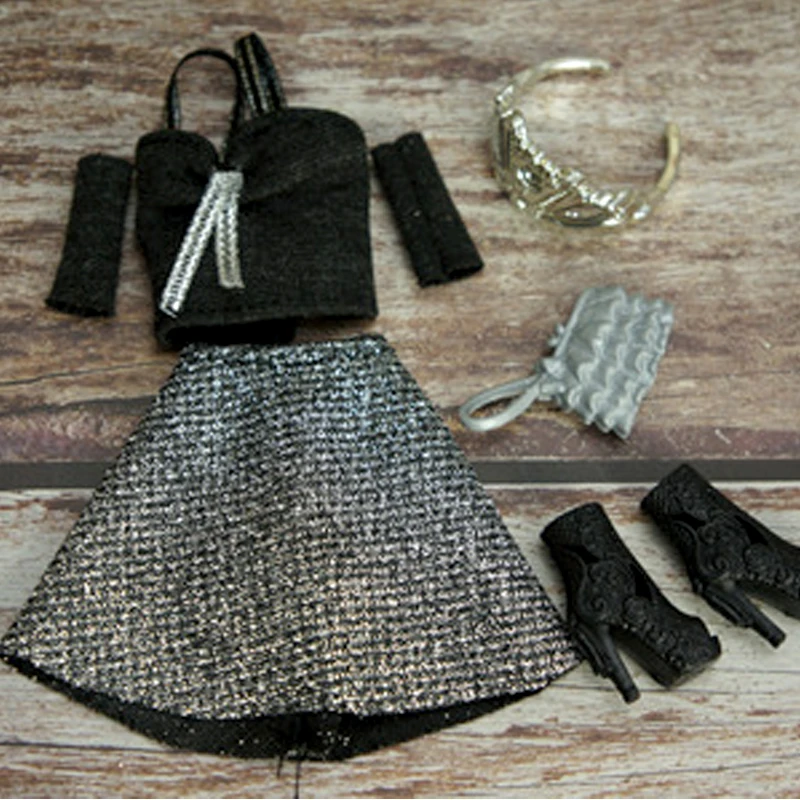 Fashion Outfits For Barbie Doll Clothes Set For Barbie Shirt Pants Shoes Glasses Crown Purse Hat Toys 1/6 Dolls Accessories