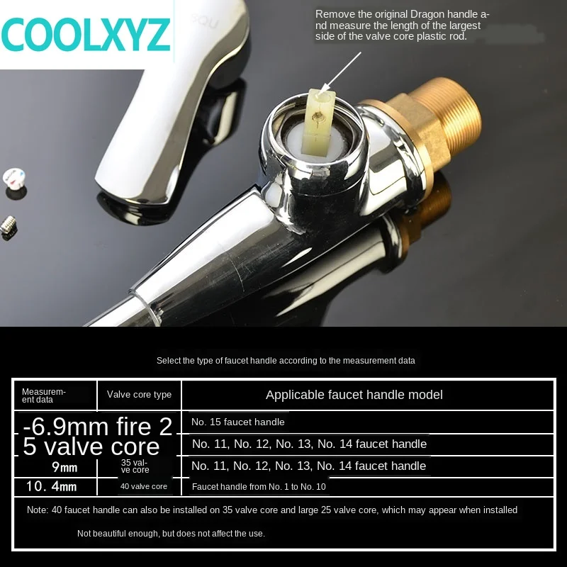 Faucet Handle Faucet handle handle dish basin shower switch dial hot and cold water 25 35 40 spool repair parts