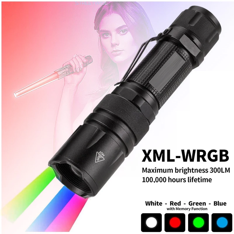 RGB zoom four-color light, photo and photography, supplementary light, contour lighting, outdoor strong light, long-range powerful flashlights