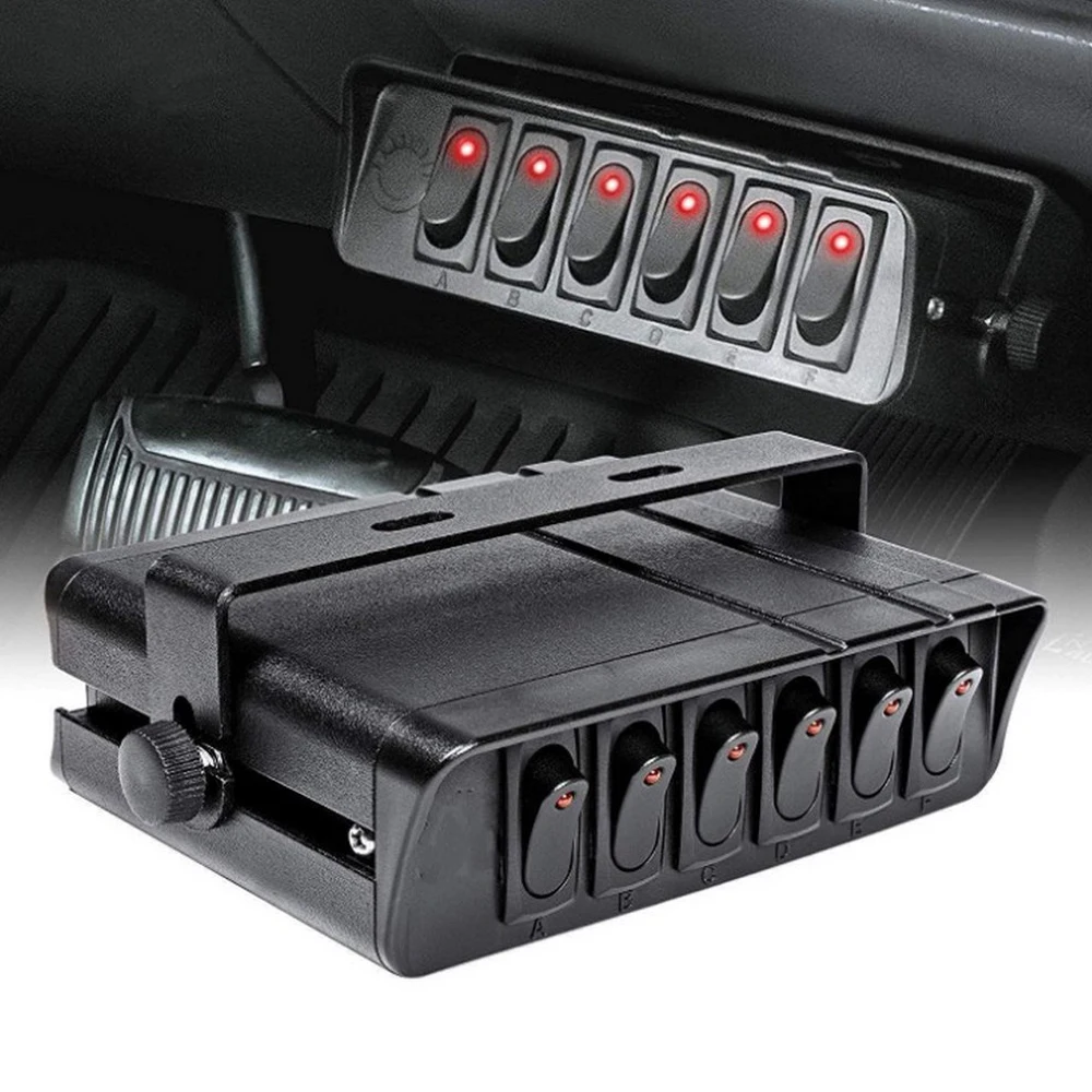 Автомобиль и лодка 6-значный цифровой 3Pin круглый переключатель Панель Управление Системы с проводкой Комбинации с монтажным кронштейном