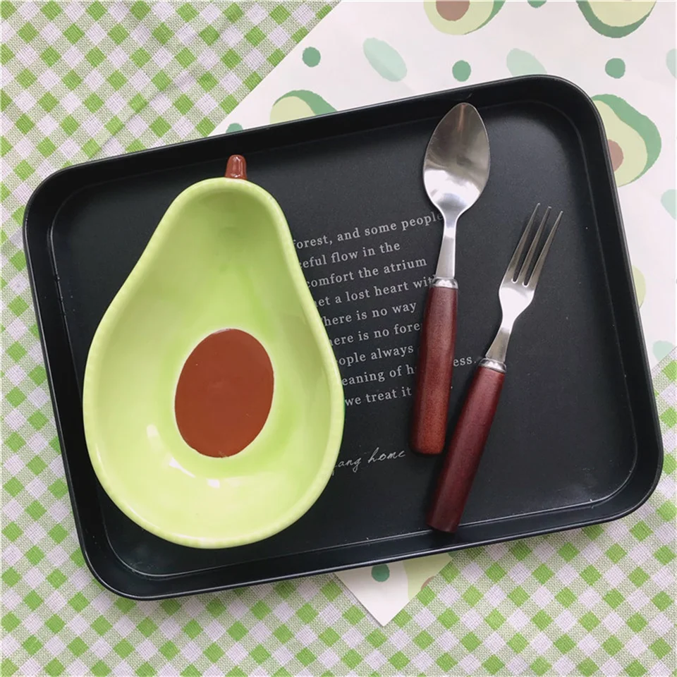 Скандинавские креативные милые авокадо глазурь цвет керамическое блюдо закуски фрукты Салат чаша завтрак злаки десерт тарелка фотографии реквизит
