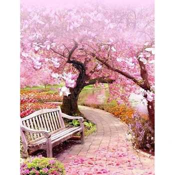 

Diamond Painting Full Round Square Embroidery Rhinestone Picture Art Accessories Cherry Blossom Tree Cross Stitch Kit Home Decor