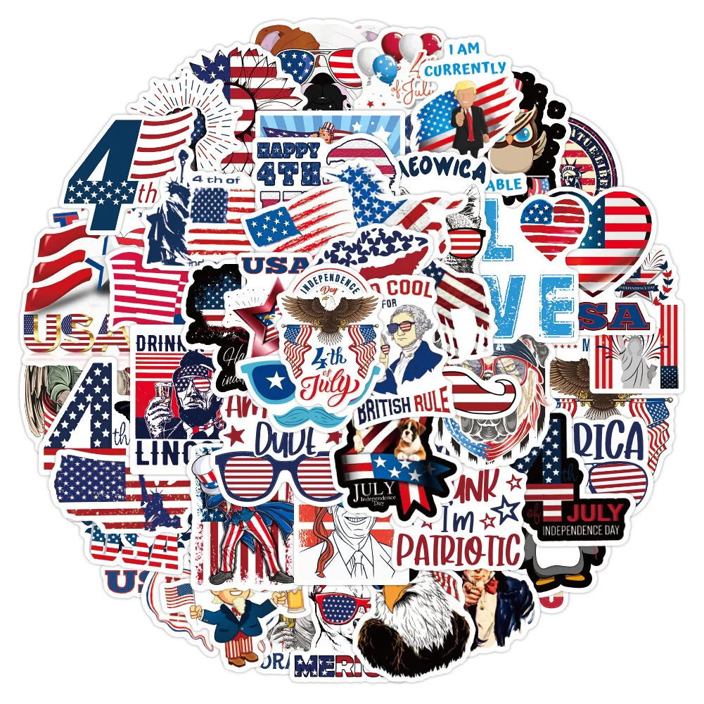 

10/50Pcs Kawaii Cute Stickers Aesthetic American USA President Stickers for Independence Day Scrapbook Planner Journal Car