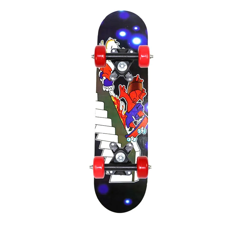 ילדי סקייטבורד ארבעה גלגל סקייט לוח ילד סקוטר Longboard גלגלת גלגל כפול נדנדה מייפל סקייטבורד סגסוגת רולר לוח