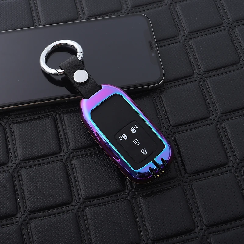 Чехол для ключей автомобиля из цинкового сплава для Honda Civic CRV XRV URV Vezel Avancier Accord Smart Remote Fob Shell Защитная крышка брелок сумка - Название цвета: D-Rainbow