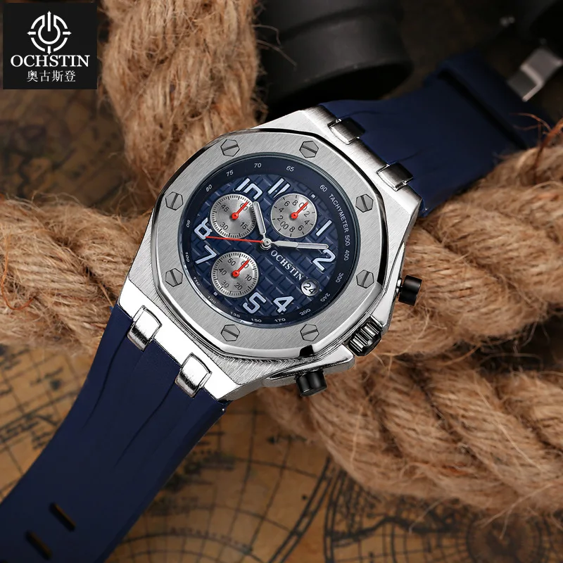 

Augustus Deng New Style Multifunction Quartz Watch Sports Night Light Waterproof Thick Glass Watch