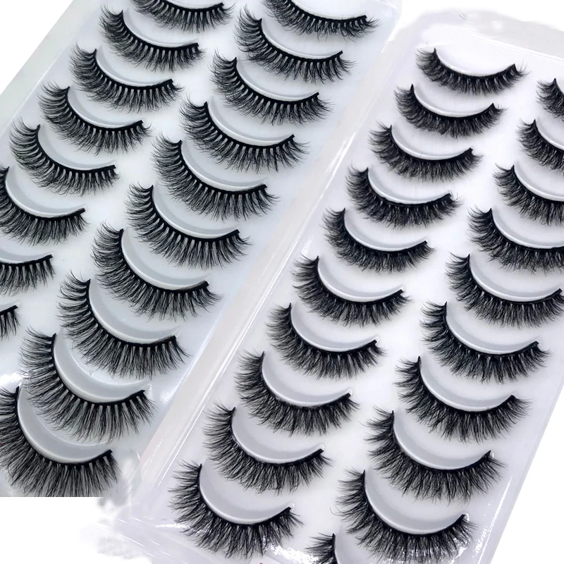 2023 NEW 10 Pairs Natural False Eyelashes Fake Lashes Long Makeup 3d Mink Lashes Extension Eyelash Mink Eyelashes for Beauty