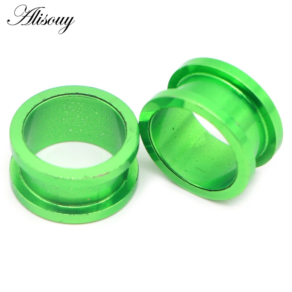 Alisouy 2pcs 1.2-30mm Stainless Steel Ear Tunnels Plugs Black Gold Color Expander Stretcher Ear Gauges Piercing Body Jewelry 6