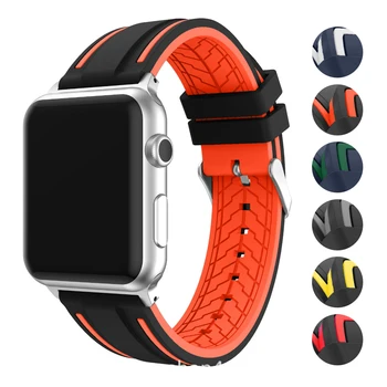 

Watch Bands Replacement for iWatch 44mm 40mm Strong Silicone Wristband Strap for Apple Watch Series 4/5 42mm 38mm Series 3/2/1