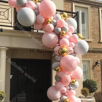 

155pcs DIY Beautiful Balloon Arch Garland Macaron Pink Gray Gold 4D Bulk for Wedding Birthday Party Baby Shower Decoration