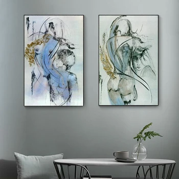 

Dancing Lovers Abstract Oil Paintings Print on Canvas Art Posters And Prints Woman Back Modern Art Pictures Home Wall Decoration