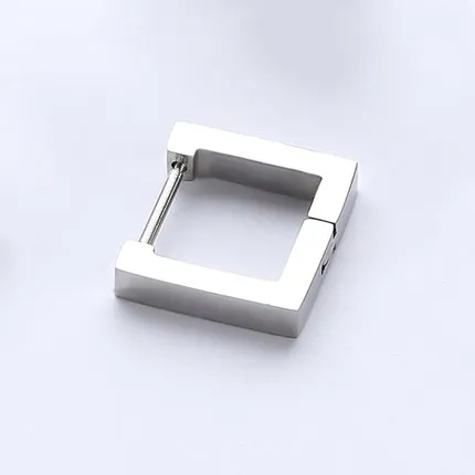 1pc steel square Semitree 316L Медицинская нержавеющая сталь анти-аллергические креативные серьги-кольца мужские треугольные квадратные серьги Модные женские ювелирные изделия - Окраска металла: 1pc steel square