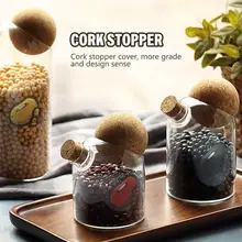 500 мл 800 мл 1200 мл стеклянная банка с герметичной деревянной крышкой шар прозрачная банка для конфет емкость для хранения пищи