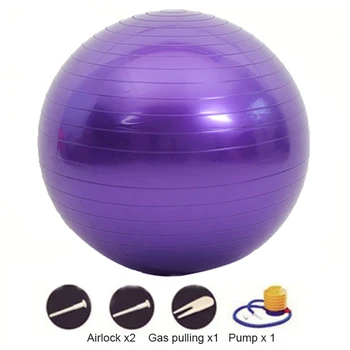 

PVC Fitness Ball Yoga Ball with Pump Thick 2mm Explosion-proof Gymnastic Yoga Fitness Balls Spiral Anti-skid Pattern 55/65/75cm