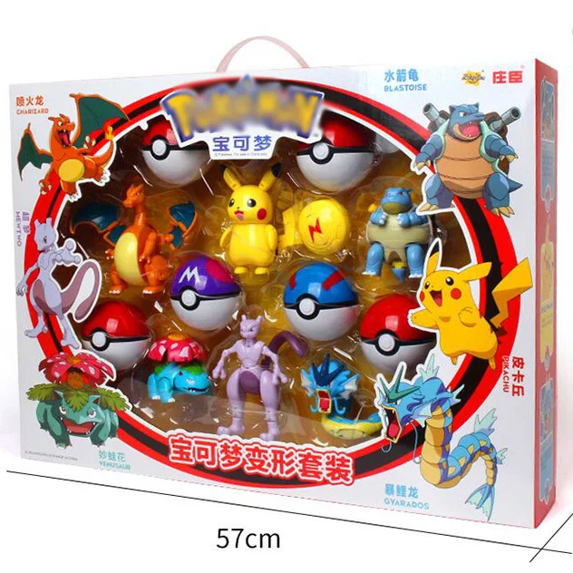 Действий Морфинг Pokeballs Super Wings трансформации игрушки для ребенка Пикачу; Чаризард Мьюту Blastoise Venusaur Gyarados Pocket Monster игрушки