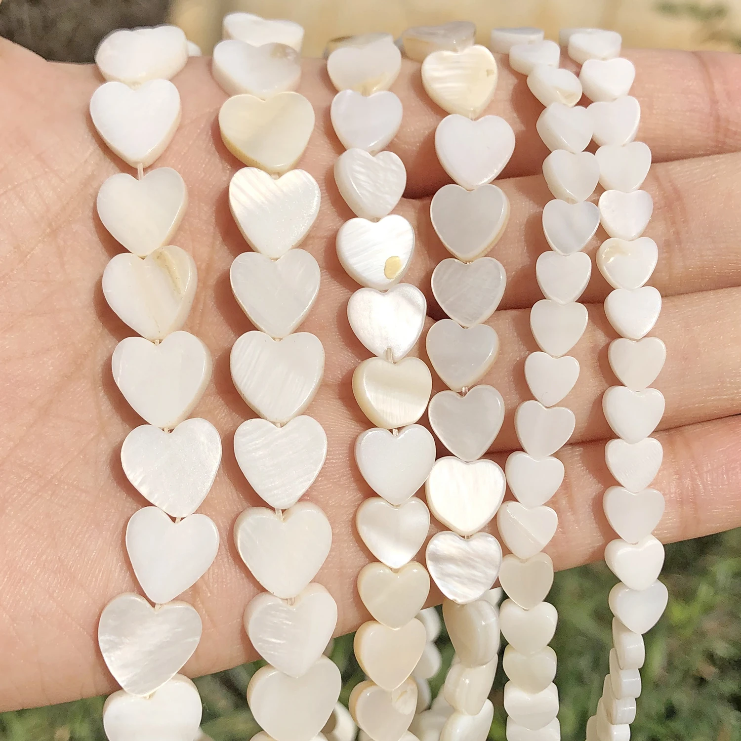 Natural White Love Heart Shell Mother Of Pearl Loose Spacer Beads for Jewelry Making DIY Handmade Bracelet Necklace 6 8 10mm